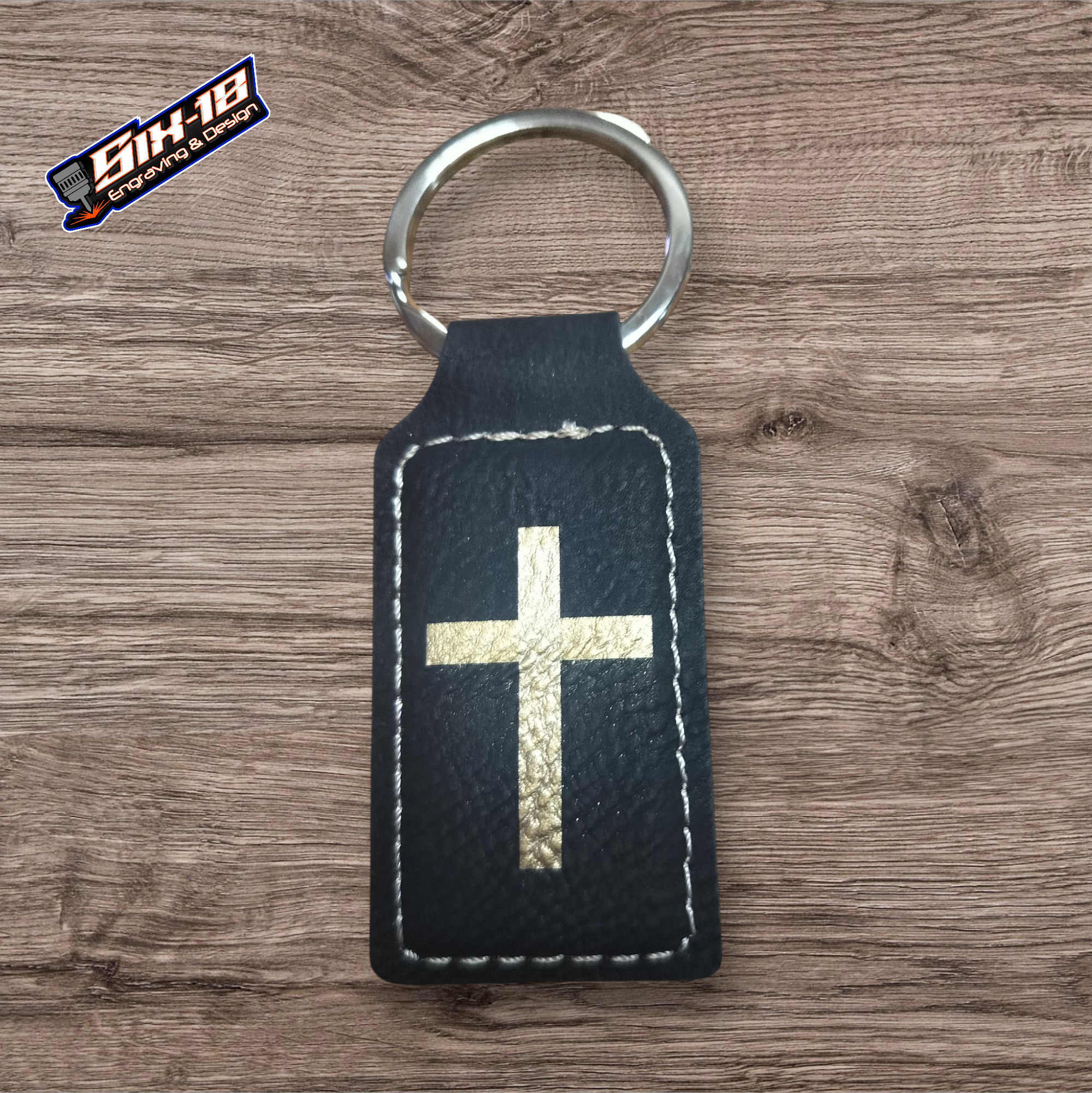 Cross Leatherette Keychain | Faith-Inspired Gift Accessory – Six
