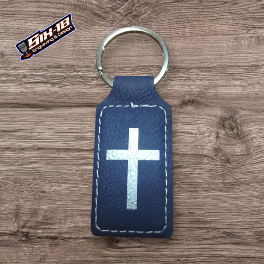 Cross Leatherette Keychain