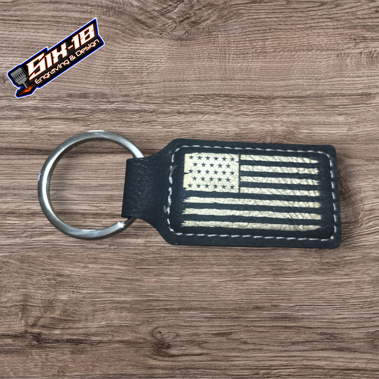 American Flag Leatherette Keychain