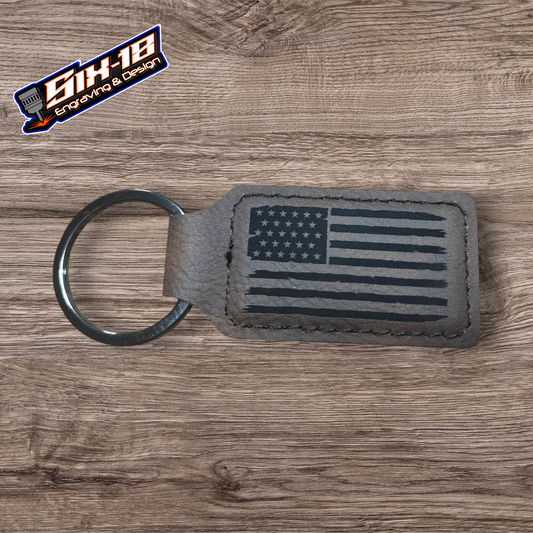 American Flag Leatherette Keychain