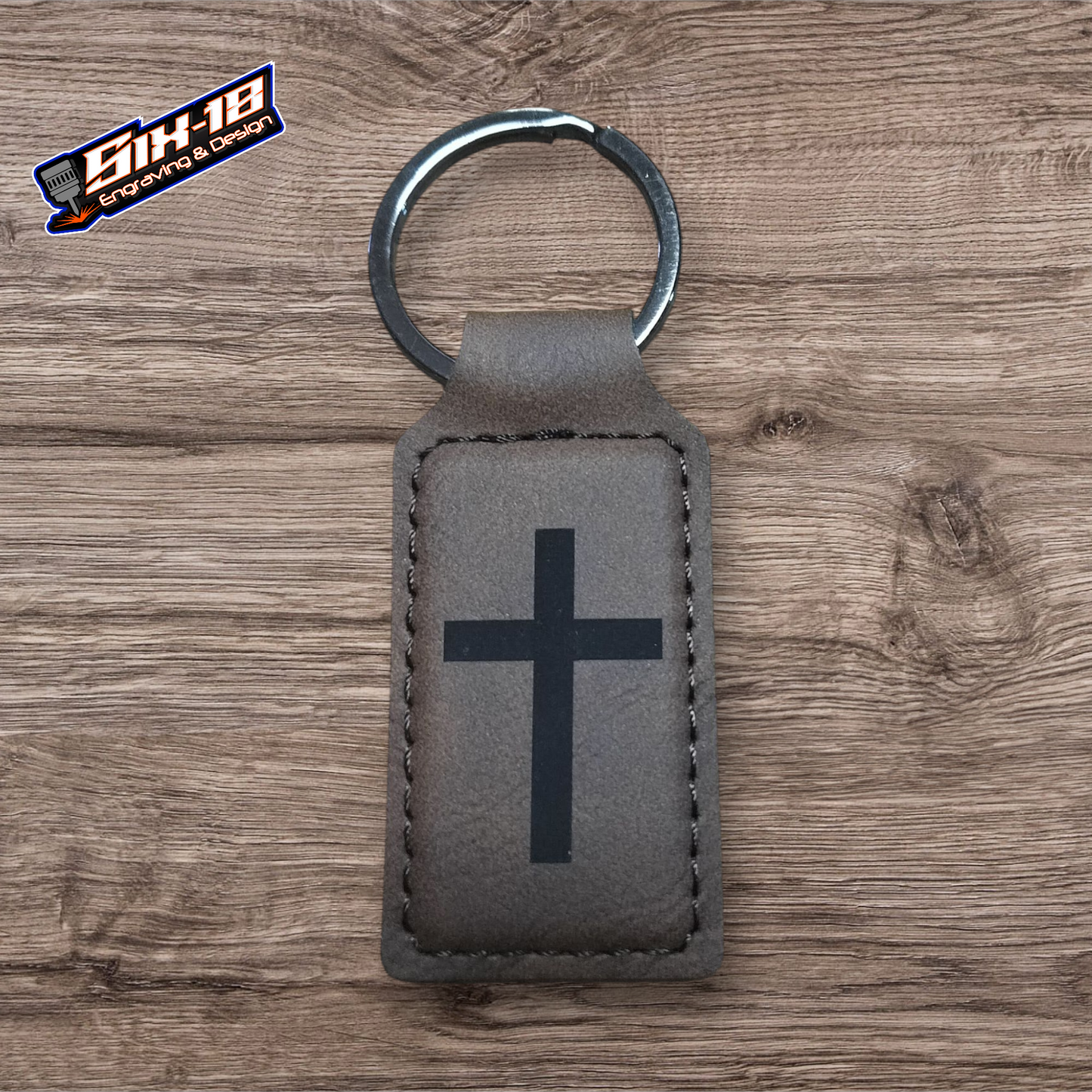 Cross Leatherette Keychain