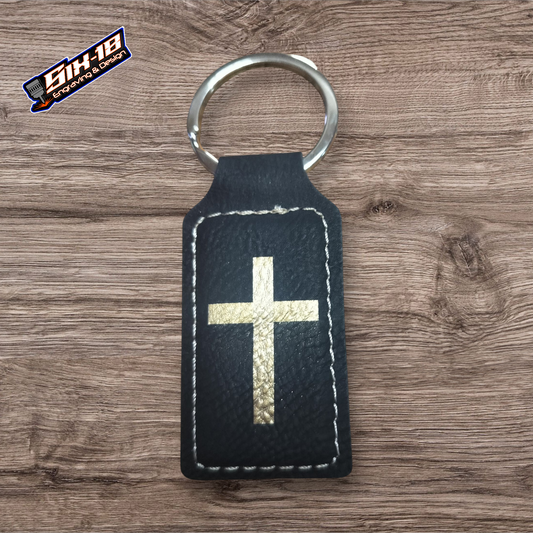 Cross Leatherette Keychain