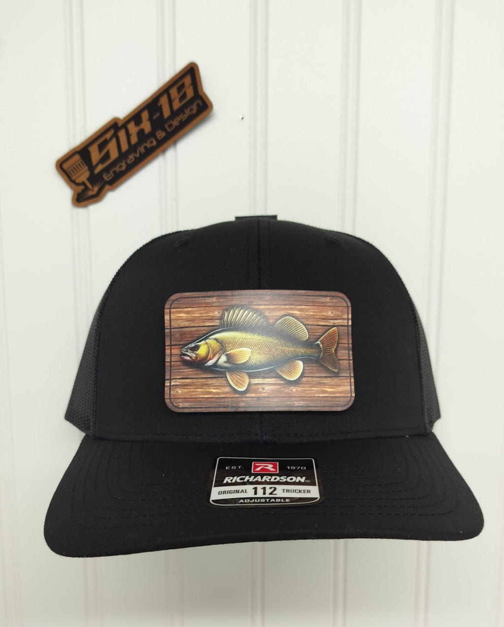Walleye UV Printed Leatherette Patch Hat