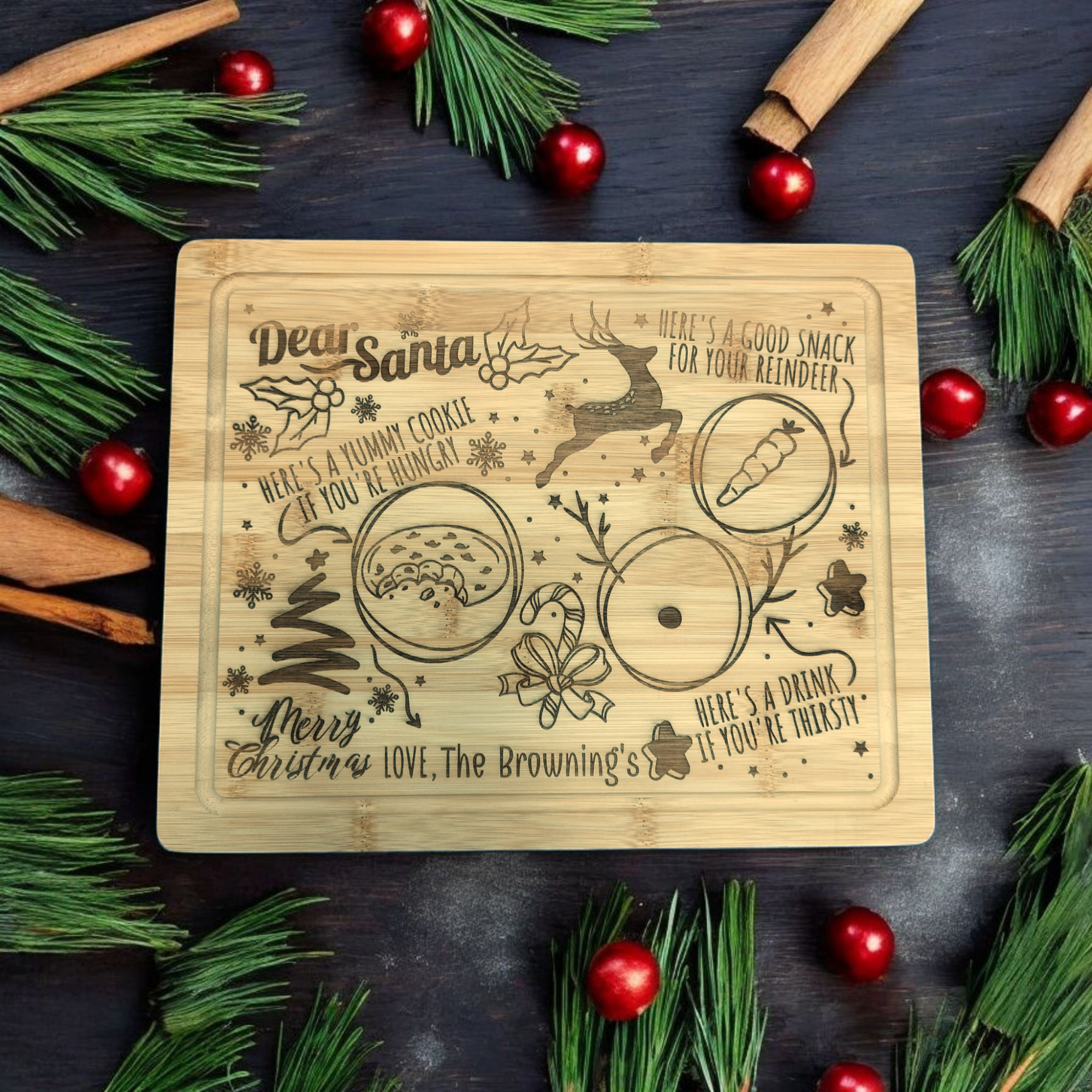 Custom Bamboo Santa Tray