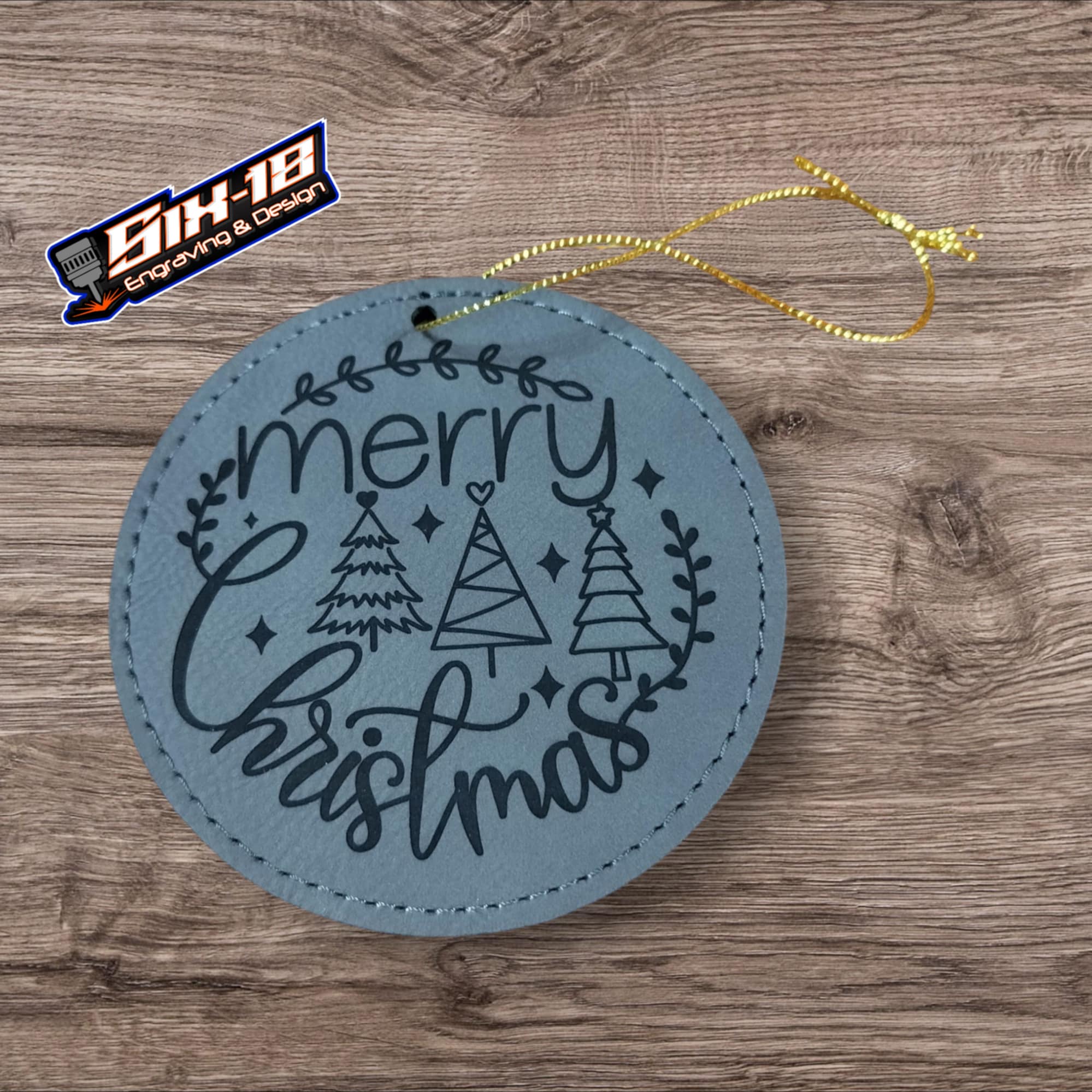 Customizable Leatherette Circle Ornaments