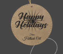 Customizable Leatherette Circle Ornaments