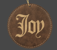 Customizable Leatherette Circle Ornaments