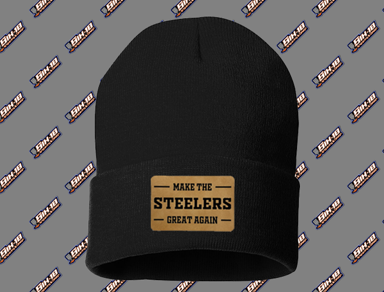 Make The Steelers Great Again Leatherette Patch Beanie