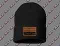 Pull Out Debit Card Leatherette Patch Beanie