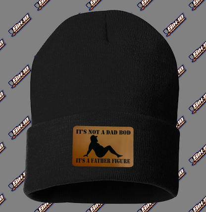 Dad Bod Leatherette Patch Beanie