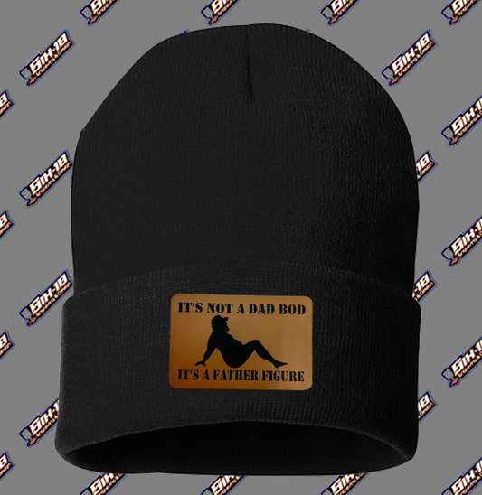 Dad Bod Leatherette Patch Beanie