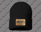 Support Your Local Dirt Track Leatherette Patch Beanie