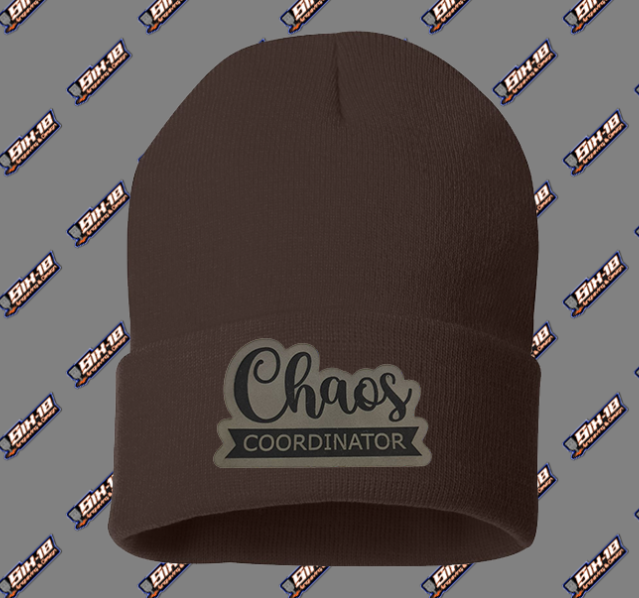 Chaos Coordinator Leatherette Patch Beanie