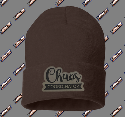 Chaos Coordinator Leatherette Patch Beanie